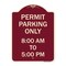 Signmission Permit Parking 8-00 Am to 5-00 Pm Heavy-Gauge Aluminum Architectural Sign, 24" x 18", BU-1824-23322 A-DES-BU-1824-23322 - alternate 1